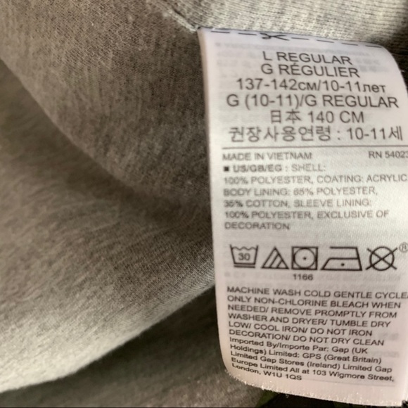 GAP Kids  Green Camo Jersey-Lined Windbuster. L - Picture 7 of 7